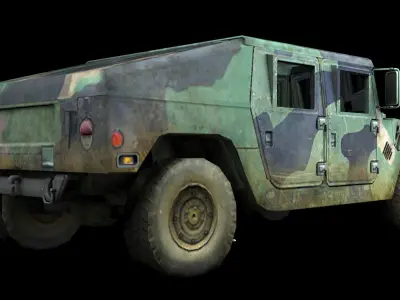 Humvee army Low-poly 3D model