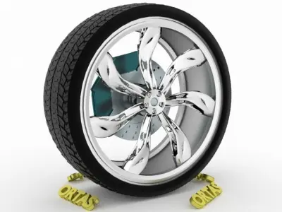 ORTAS CAR WHEEL RIM 94 GAME READY WHEEL RIM TIRE 3D model