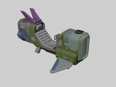  spacecraft Low-poly 3D model