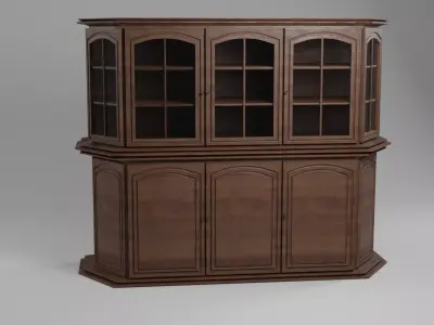 Glass-Case - 2k Textures Vintage cabinet -Antique 3D model