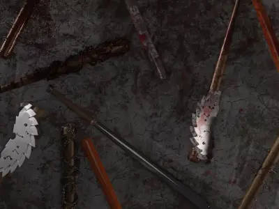 POST APOCALYPTIC MELEE WEAPON SET 3D Model Pack