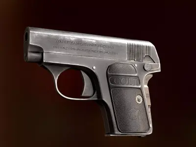 Colt 1908 Vest Pocket Hand Gun Low-poly 3D model