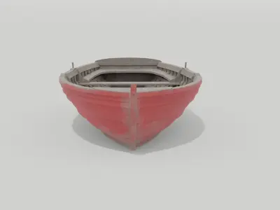 Wood Boat Low-poly 3D model