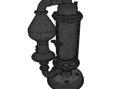 Steampunk Alchemist Industrial Desk Lamp 3D model