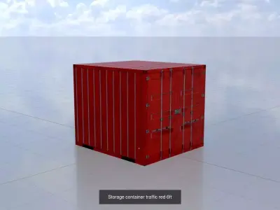 Cargo Container traffic red all versions 3D Model Pack