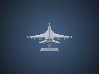 Modern Fighter Jet Model with Stand - High Poly Plane PM-234 3D print model