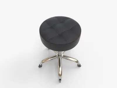 Professional Rolling Stool With Adjustable Height 3D model