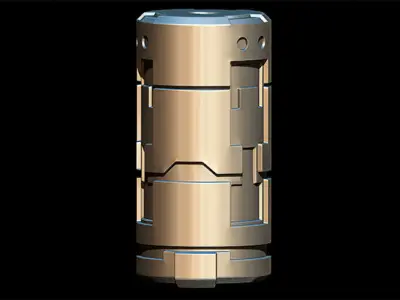 20 Sci-Fi Barrel IMM Brush Low-poly 3D model