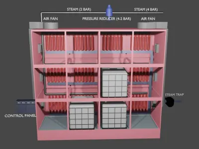 chemical melting chamber Low-poly 3D model