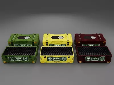 Sci-Fi Storage Crate Low-poly 3D model purchase