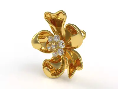 Flower Pendant 3D print model 7