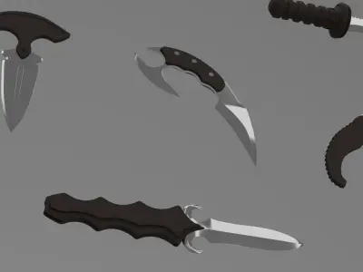 Pack of unique 3D Knives 3D model