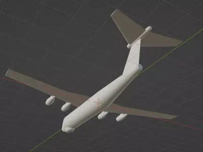 Fictional Heavy Cargo Aircraft Il-76 Inspired series Low-poly 3D model