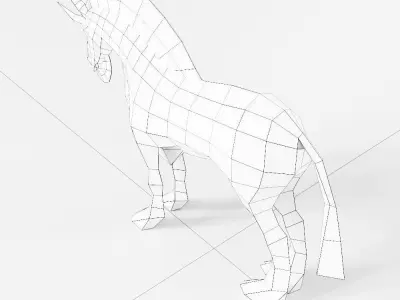 Horse 3d model unicorn Low-poly 3D model