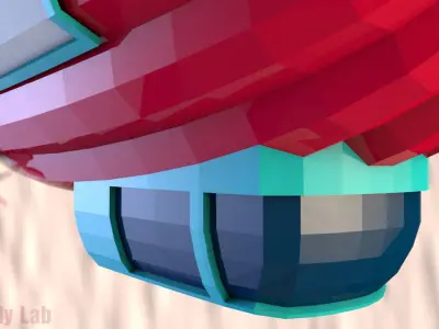 Cartoon Airship Low Poly Blimp Free low-poly 3D model