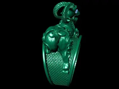 KING GOAT RING 3D print model