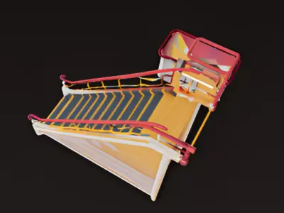 Minimalist Airport Staircase Low-poly 3D model