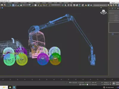 Harvester Forestry Scorpion King Low-poly 3D model
