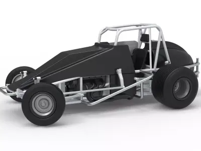 Vintage Dirt Silver Crown Car while turning Scale 1 to 25 3D print model