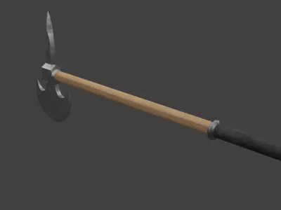 Tabar Single-Bladed Ax Low-poly 3D model