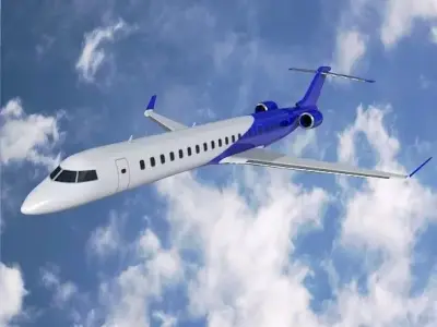 Bombardier crj900 commercial aircraft Low-poly 3D model