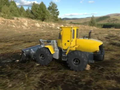 Bulldozer Low-poly 3D model buy