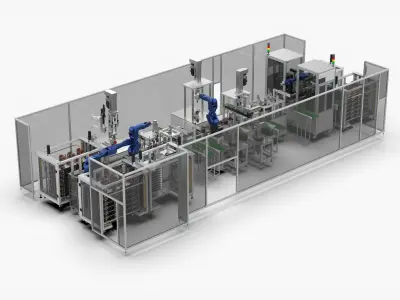 Automatic Booster Impeller Assembly and Pressing  Line 3D model