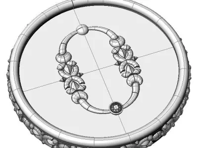 Brooche with armenian letter O 3D print model