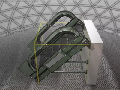 Sci-Fi Stairs - 1 - Green Version Low-poly 3D model