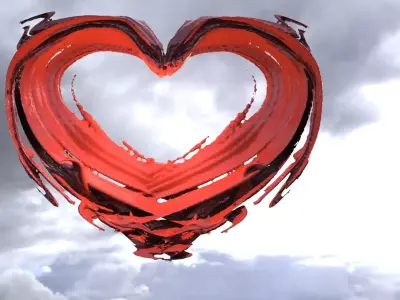 Heart paint sculpture 1 3D model