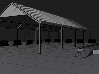 Open Metal Shed 3D model
