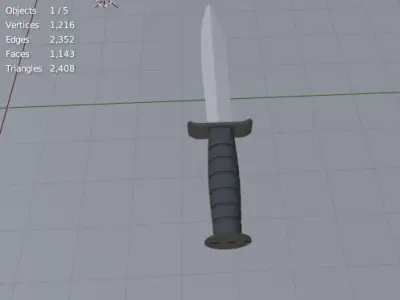 combat knife Free low-poly 3D model purchase