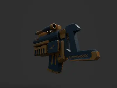 FUTURISTIC SYFY MACHINE GUN Low-poly 3D model