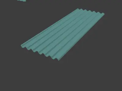 Corrugated Polycarbonate Plastic Sheet Free 3D model