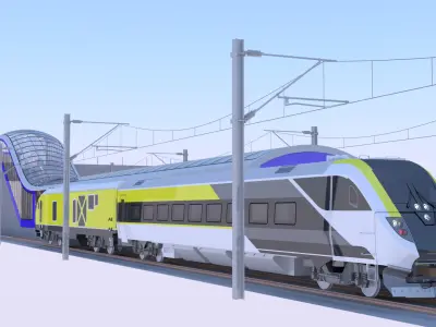 Stations with american train 3D Model Pack purchase