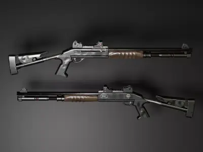 Tactical Shotgun Low-poly 3D model