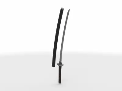 wakizashi japanese long sword  3D model