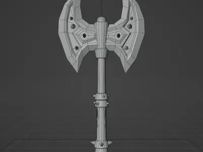 Stylized Axe Low-poly 3D model 2