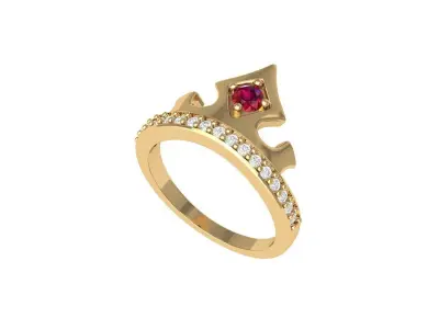 Crown Ring 3D print model