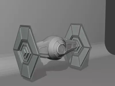 Stylized TIE Fighter 3D Model for Sci Fi Projects 3D model