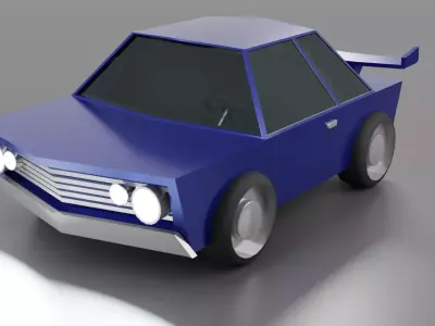 Low poly simple car Free low-poly 3D model
