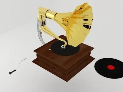 Gramophone Low-poly 3D model 5