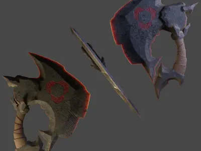 Hand axe Low-poly 3D model purchase