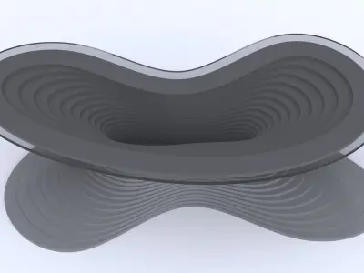 Parametric Modern Design Glass Tables 02 3D model