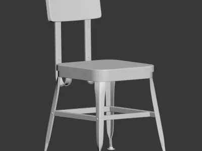 Vintage Lyon Powder coated Dining Chair 3D model
