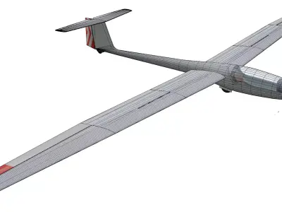 Grob G102 Astir Low-poly 3D model