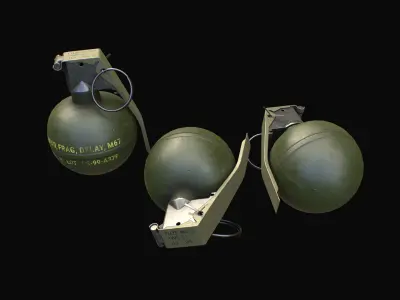 M67 fragmentation grenade Low-poly 3D model