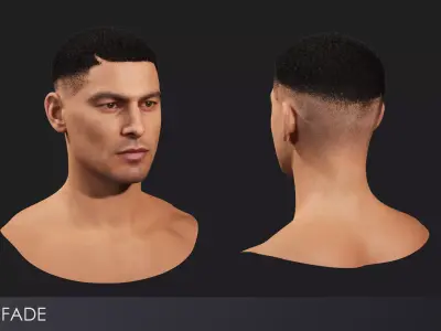Realistic male hairstyles - pack 5 Low-poly 3D model