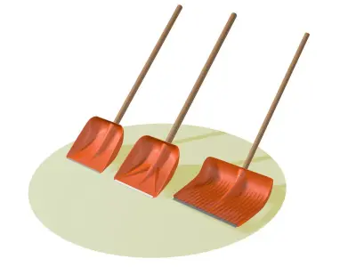 Three shovels 3D model