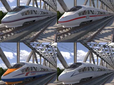 Hi-speed Train Siemens Velaro Collection 3D model
